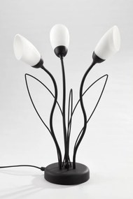 Επιτραπέζιο Φωτιστικό Gloriosa Φ35cm Μαύρο με Οπαλ Γυαλί