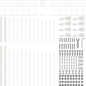 vidaXL Φράχτης Κήπου 3 pcs Λευκό 170 x 225 cm