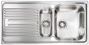 Kitchen Sink Stainless Steel Sanitec Atlantic Inset 100x50 cm Σατινέ, Δεξιά γούρνα