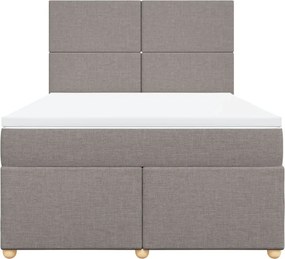 vidaXL Κρεβάτι Boxspring με Στρώμα Taupe 160x200 εκ. Υφασμάτινο