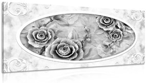 Εικόνα ενός πέτρινου τριαντάφυλλου σε μαύρο & άσπρο - 100x50