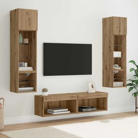vidaXL Μονάδα Τοίχου Τηλεόρασης 6 pcs Artisan Oak Επεξεργασμένο ξύλο