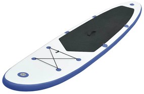 vidaXL Σετ Σανίδας Stand Up Paddle / Surf Φουσκωτό Μπλε και Λευκό