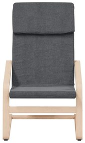 vidaXL Πολυθρόνα Relax Σκούρο Γκρι Υφασμάτινη με Υποπόδιο