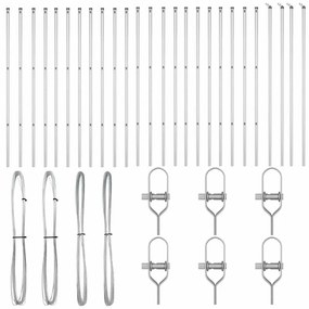 vidaXL Στύλος Περιφράξεων 26 pcs Ασημί 3.2 x 3.2 x 150 εκ Ατσάλι
