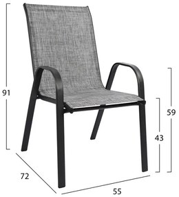 ΣΕΤ ΤΡΑΠΕΖΑΡΙΑΣ 3ΤΜΧ ΜΕ 2 ΚΑΡΕΚΛΕΣ &amp; 1 ΤΡΑΠΕΖΙ 60x60 HM5183.01