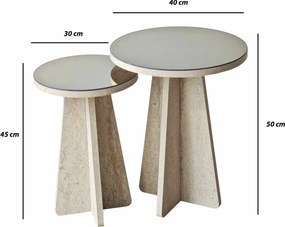 Side Table Set Luna - Travertine Travertine
Bronze