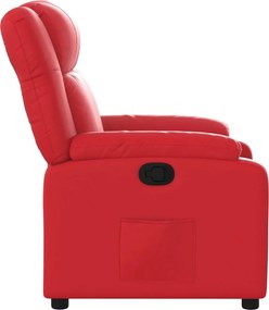 vidaXL Πολυθρόνα Ανακλινόμενη Κόκκινη από Συνθετικό Δέρμα
