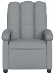 vidaXL Πολυθρόνα Μασάζ Ανακλινόμενη Ανοιχτό Γκρι Υφασμάτινη