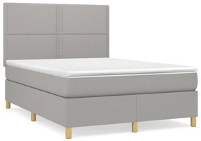 ΚΡΕΒΑΤΙ BOXSPRING ΜΕ ΣΤΡΩΜΑ ΑΝΟΙΧΤΟ ΓΚΡΙ 140X200 ΕΚ. ΥΦΑΣΜΑΤΙΝΟ 3142257