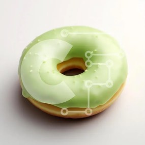 Σετ των 2 Intra Συλλεκτικό Ξύλινο Παζλ Plywood  4mm - Πράσινο παγωμένο ντόνατ σε άσπρο φόντο Σε Ξύλινο Κουτί - Διαστάσεις: 10x10 cm – 25 κομμάτια