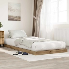 vidaXL Κρεβάτι δαπέδου Artisan Oak 75 x 190 cm Επεξεργασμένο ξύλο