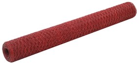Συρματόπλεγμα Εξάγωνο Κόκκινο 25x1,2 μ. Ατσάλι με Επικάλυψη PVC