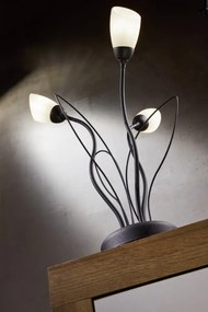 Επιτραπέζιο Φωτιστικό Gloriosa Φ35cm Μαύρο με Οπαλ Γυαλί