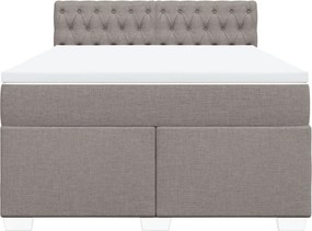 vidaXL Κρεβάτι Boxspring με Στρώμα Taupe 160x200 εκ. Υφασμάτινο