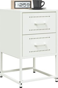 vidaXL Κομοδίνο Λευκό 36x39x60,5 εκ. από Χάλυβα