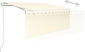 vidaXL Ηλεκτρική τέντα με LED και αισθητήρα 3,5 x 2,5 m Κρεμ