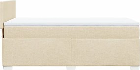 vidaXL Κρεβάτι Boxspring με Στρώμα Κρεμ 80 x 200 εκ. Υφασμάτινο