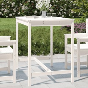 Τραπέζι Κήπου Λευκό 121x82,5x110 εκ. από Μασίφ Ξύλο Πεύκου