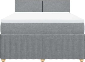 vidaXL Κρεβάτι Boxspring με Στρώμα Αν. Πράσινο 160x200εκ Υφασμάτινο