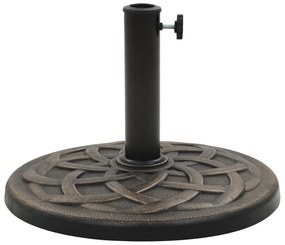 vidaXL Βάση Ομπρέλας Στρογγυλή Μπρονζέ 19 κ. από Συνθετική Ρητίνη