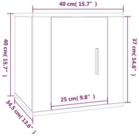 Έπιπλο Τηλεόρασης Επιτοίχιο Καφέ Δρυς 40x34,5x40 εκ. - Καφέ