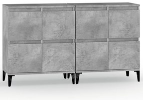 vidaXL Ντουλάπια 2 τεμ. Γκρι Σκυροδέματος 60x35x70 εκ. Επεξεργ. Ξύλο