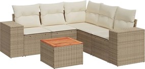 vidaXL Patio Sofa Set 6-θέσια Beige