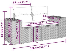 Σαλόνι Κήπου Σετ 9 τεμ. Καφέ από Συνθ. Ρατάν με Μαξιλάρια 3222852