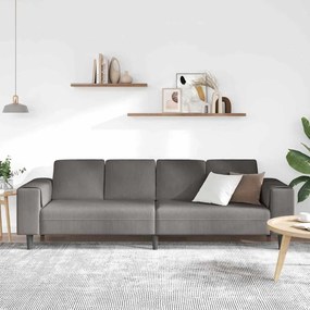 vidaXL Υφασμάτινος καναπές με μαξιλάρι Ανοιχτό γκρι 208 εκ. Βελούδο