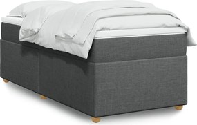 vidaXL Κρεβάτι Boxspring με Στρώμα Σκούρο Γκρι 100x200 εκ. Υφασμάτινο