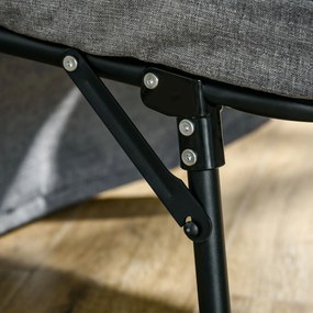 HOMCOM Κρεβάτι-καναπές 4-σε-1, κρεβάτι επισκεπτών, ρυθμιζόμενο ύψος, στρώμα, πλαϊνές τσέπες, μεταλλικό πλαίσιο, γκρι, 188 x 75 x 38 cm