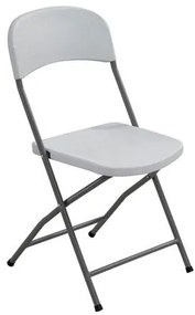 STREAMY Καρέκλα Πτυσσόμενη PP Άσπρο  45x48x83cm [-Γκρι/Άσπρο-] [-Μέταλλο/PP - ABS - Polywood-] Ε501