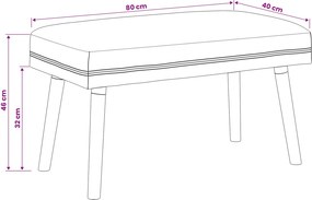 vidaXL παγκάκι Μονόχρωμο Κρεμ 80 x 40 x 46 εκ. Μπουκλέ