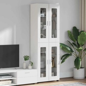 vidaXL Highboard με ράφι Λευκό 60 x 35 x 182 εκ. Επεξεργασμένο ξύλο