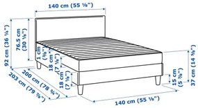 SÄBÖVIK κρεβάτι με στρώμα, 140x200 cm 693.857.50
