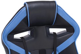 Καρέκλα gaming Mandeville 231, Μαύρο, Μπλε, 120x66x67cm, 17 kg, Με ρόδες, Με μπράτσα, Μηχανισμός καρέκλας: Κλίση | Epipla1.gr