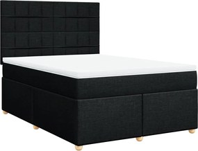 vidaXL Κρεβάτι Boxspring με Στρώμα Μαύρο 160x200 εκ. Υφασμάτινο