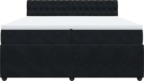 vidaXL Κρεβάτι Boxspring με Στρώμα Μαύρο 200x200 εκ. Βελούδινο