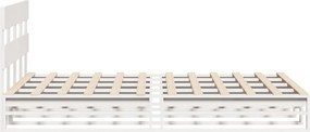 vidaXL Σκελετός Κρεβ. Χωρίς Στρώμα Λευκό 140x190 εκ Μασίφ Πεύκο