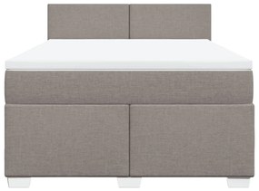 Κρεβάτι Boxspring με Στρώμα Taupe 140x200 εκ. Υφασμάτινο - Μπεζ-Γκρι