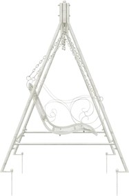 vidaXL Πάγκος Κούνια Ατσάλι 113 x 121,5 x 168 εκ. Αντίκες Λευκό