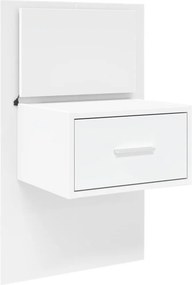 vidaXL Κομοδίνο Επιτοίχιο με Φώτα LED Λευκό