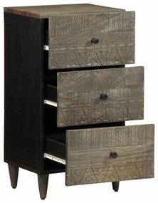 Sideboard 40x33x75 cm μασίφ ξύλο Mango - Μαύρο
