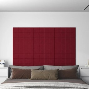 vidaXL Πάνελ Τοίχου 12 τεμ. Μπορντό 60x30 εκ. 2,16 μ² Βελούδο