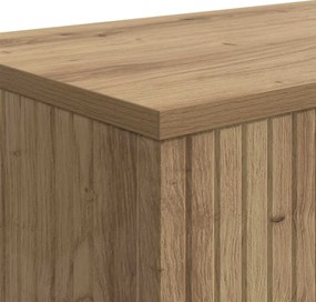 vidaXL Τραπέζι κονσόλας Ριγέ Τεχνίτικη Δρυς 155 x 29 x 74 εκ.