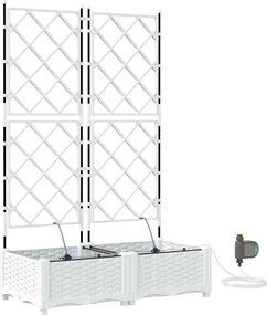 vidaXL Γλάστρα Κήπου 2 τμχ. Λευκό 80 x 40 x 126 cm PP