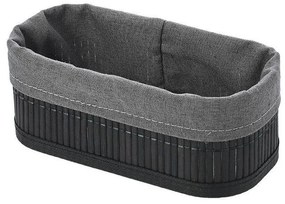 Καλάθι Οργάνωσης Μπάνιου Bamboo Essentials 02-19679 19.5x10cm Με Επένδυση Black Estia Bamboo,Ύφασμα