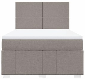 Κρεβάτι Boxspring με Στρώμα Taupe 160x200 εκ. Υφασμάτινο - Μπεζ-Γκρι