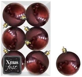 Μπάλες περλέ μπορντώ πακ=6τεμ φ10 Φ10cm Xmasfest 1133563 93-3543